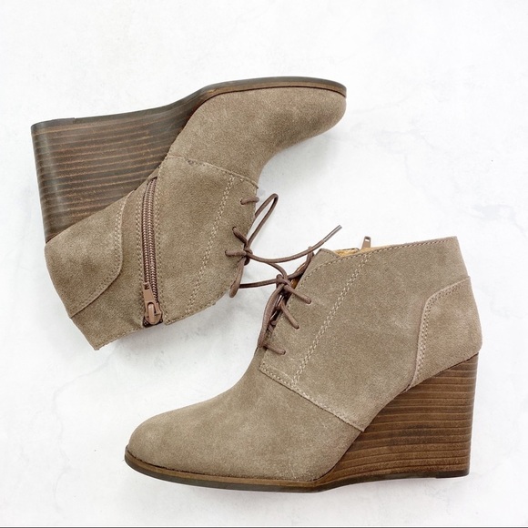 [Lucky Brand] Shylow Brown Wedge Bootie - Picture 1 of 4
